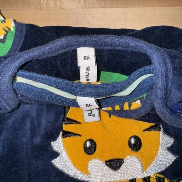 Maxomorra Velour Dungarees Tiger Blue Size 86 18 Months - Picture 3 of 4